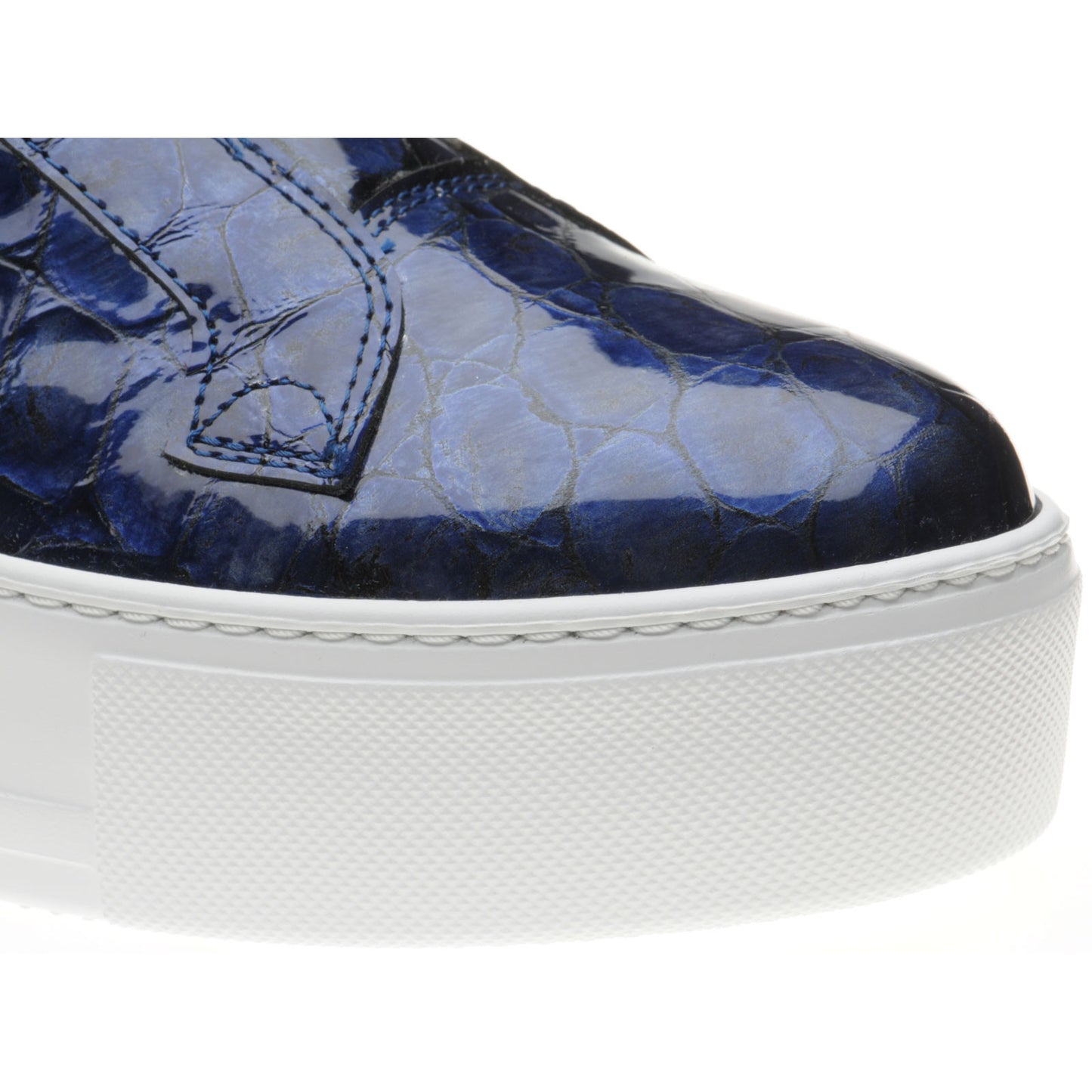 Product image for Herring Lugano ladies rubber-soled trainers in navy patent croc