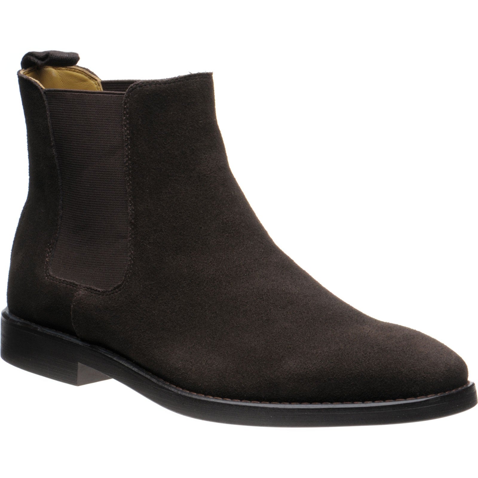 Product image for Herring Macclesfield mens rubber-soled Chelsea boots in brown suede