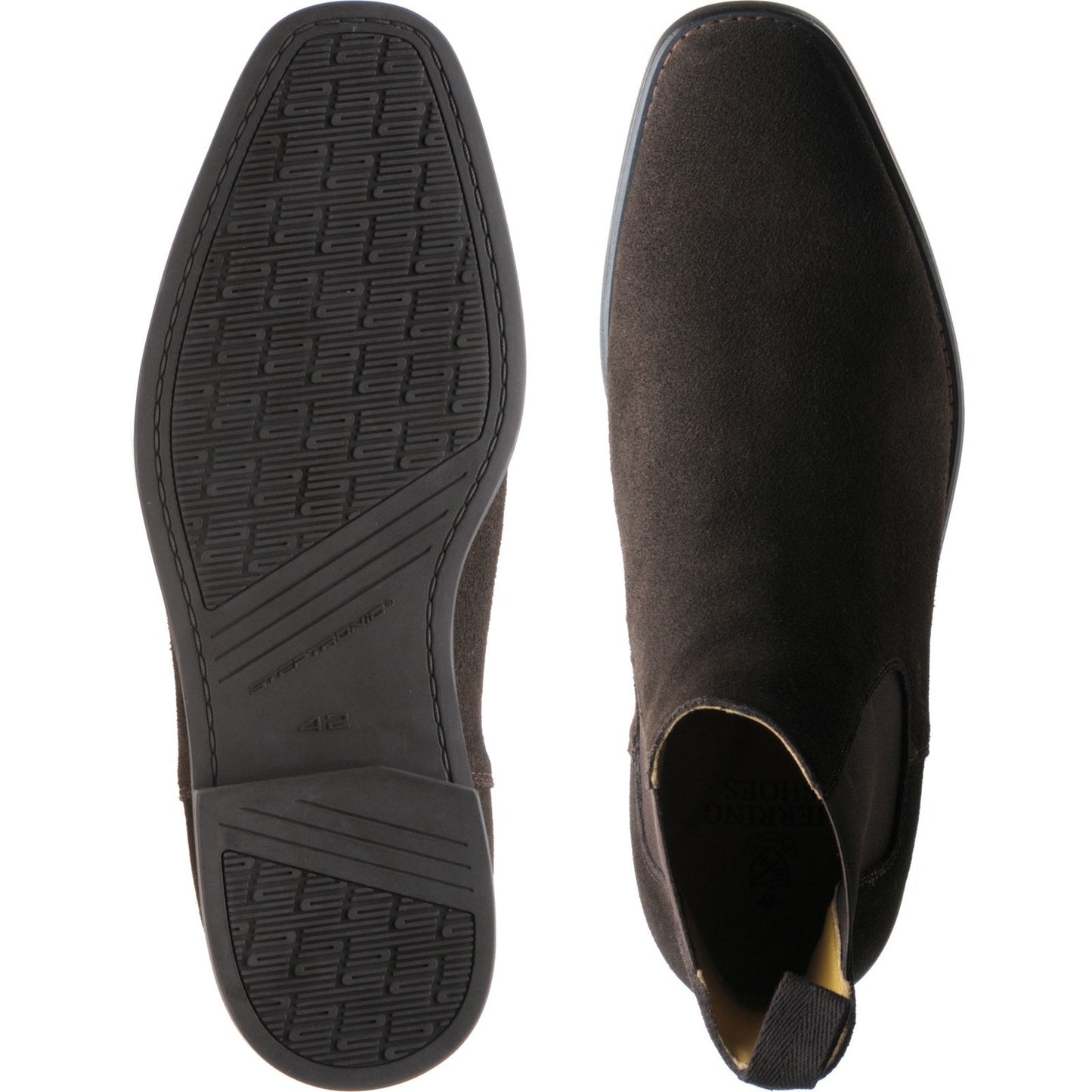 Product image for Herring Macclesfield mens rubber-soled Chelsea boots in brown suede