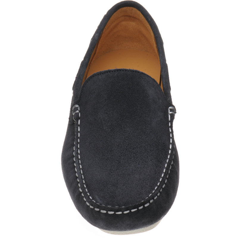 Product image for Herring Maranello II mens rubber-soled driving moccasins in navy suede