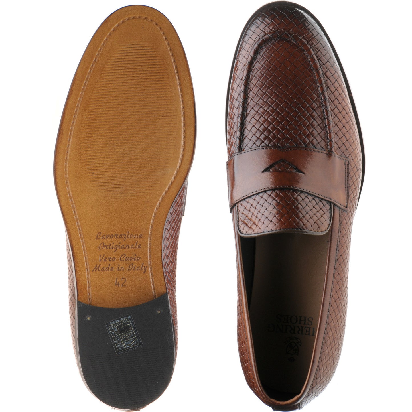 Product image for Herring Marmi mens loafers in brown calf
