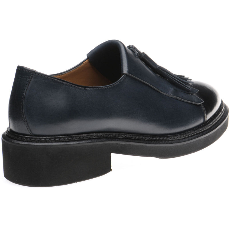 Product image for Herring Miranda ladies rubber-soled tasselled loafers in blue calf and black calf