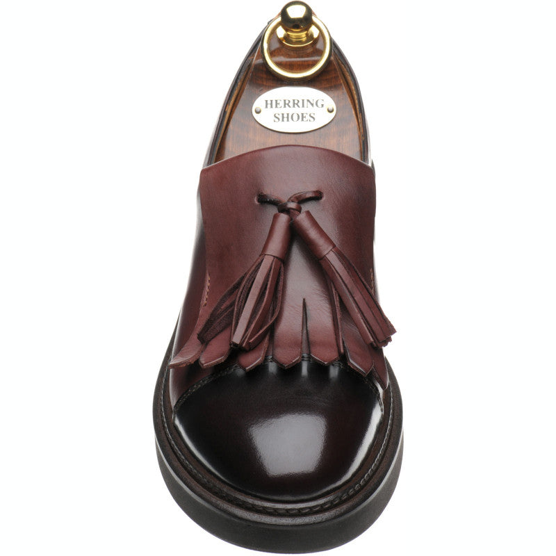 Product image for Herring Miranda ladies rubber-soled tasselled loafers in burgundy calf and polished