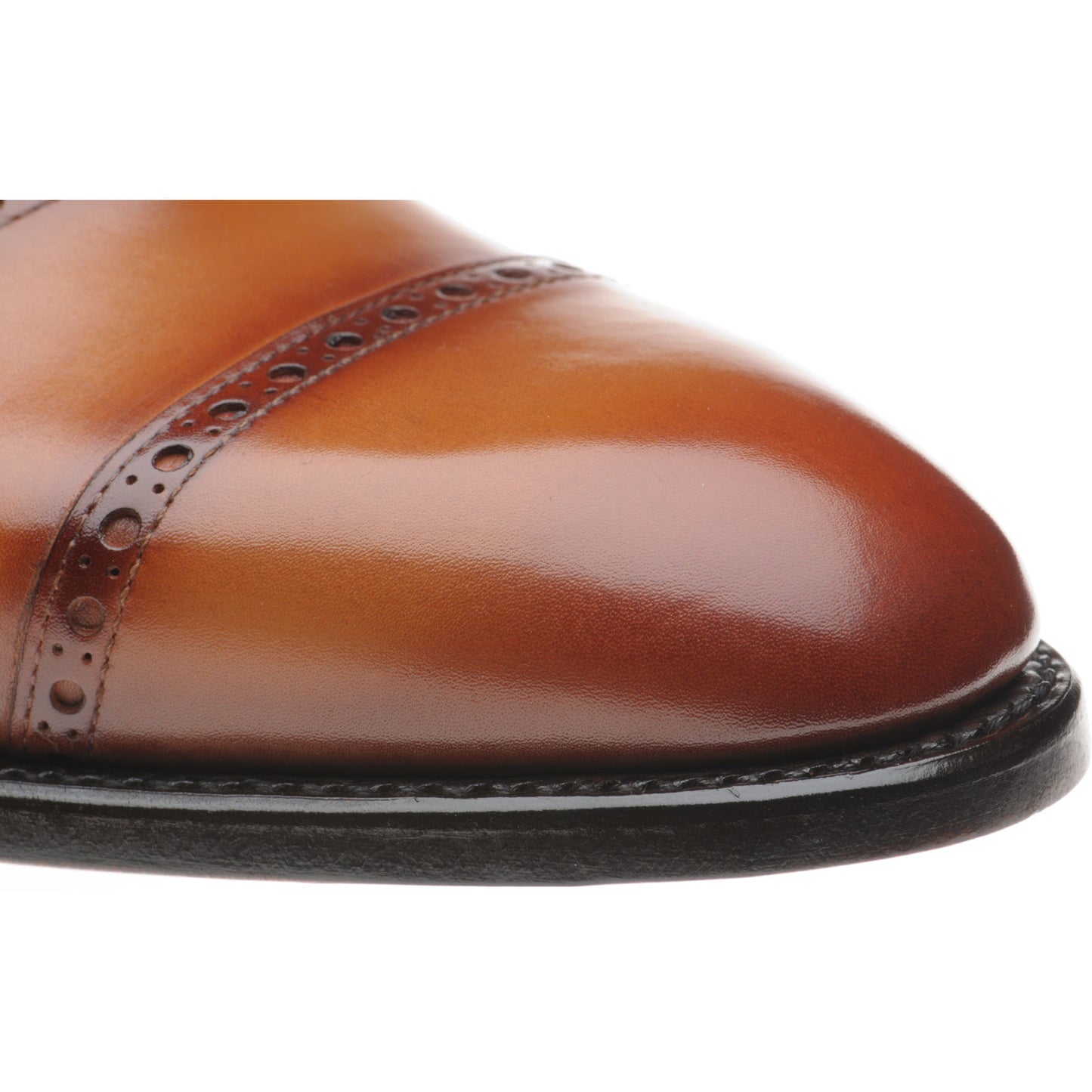 Product image for Herring Montford mens double monk shoes in brown and white calf