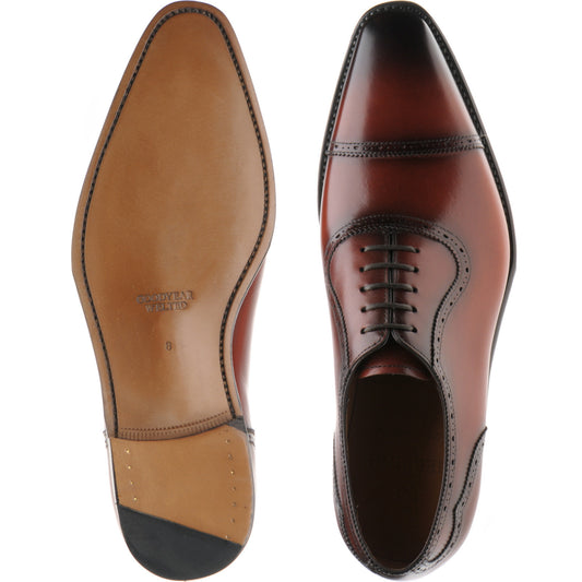 Product image for Herring Morecombe mens semi-brogues in conker calf