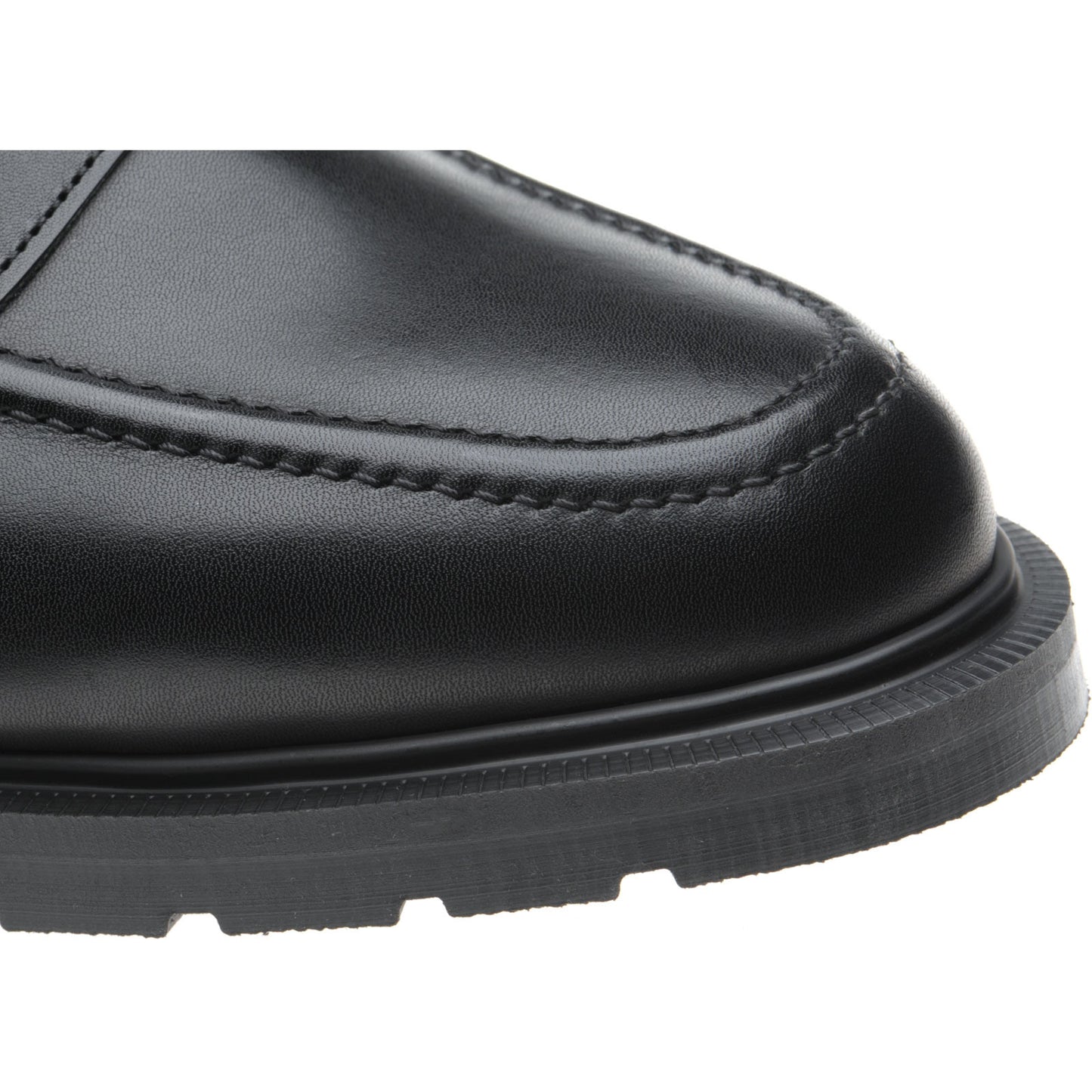 Product image for Herring Moulton mens rubber-soled loafers in black calf