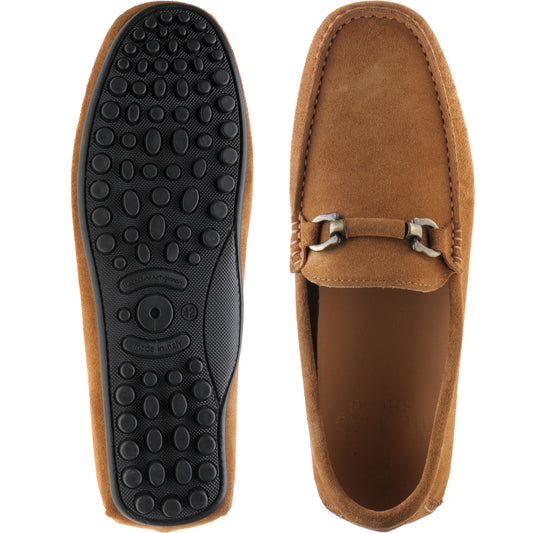 Product image for Herring Mugello mens rubber-soled driving moccasins in tan suede (second)