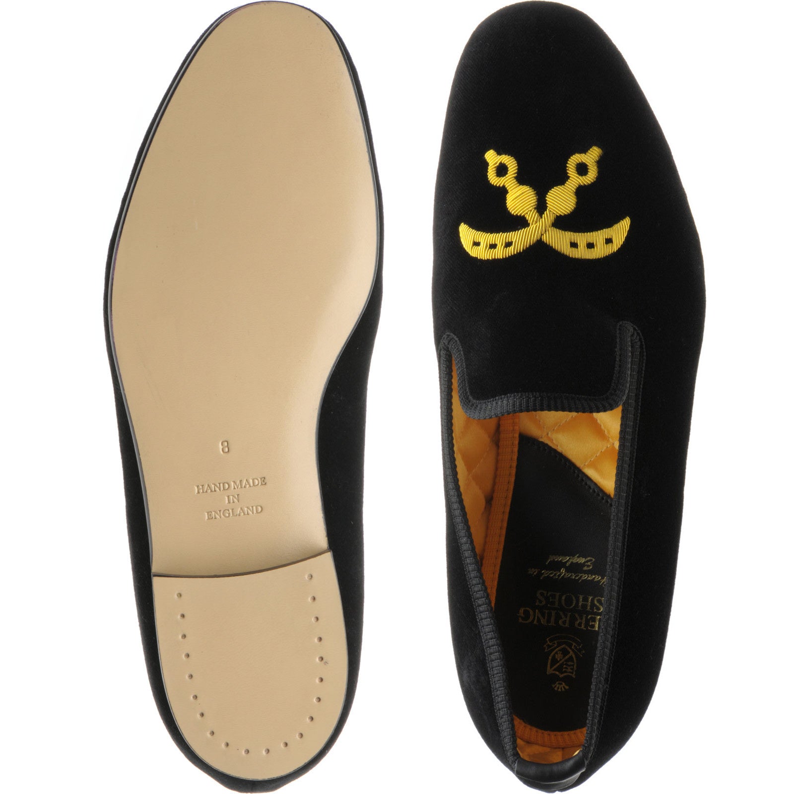 Product image for Herring Ohene mens house shoes in black velvet