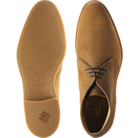 Product image for Herring Orkney R mens rubber-soled Chukka boots in tan waxy suede
