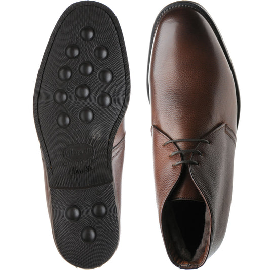 Product image for Herring Oslo (Warm Lined) mens rubber-soled Chukka boots in brown calf