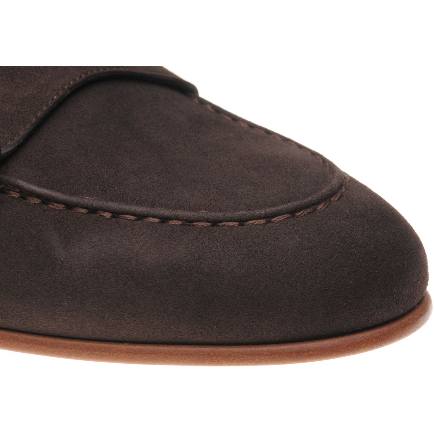 Product image for Herring Otello mens monk shoes in brown suede