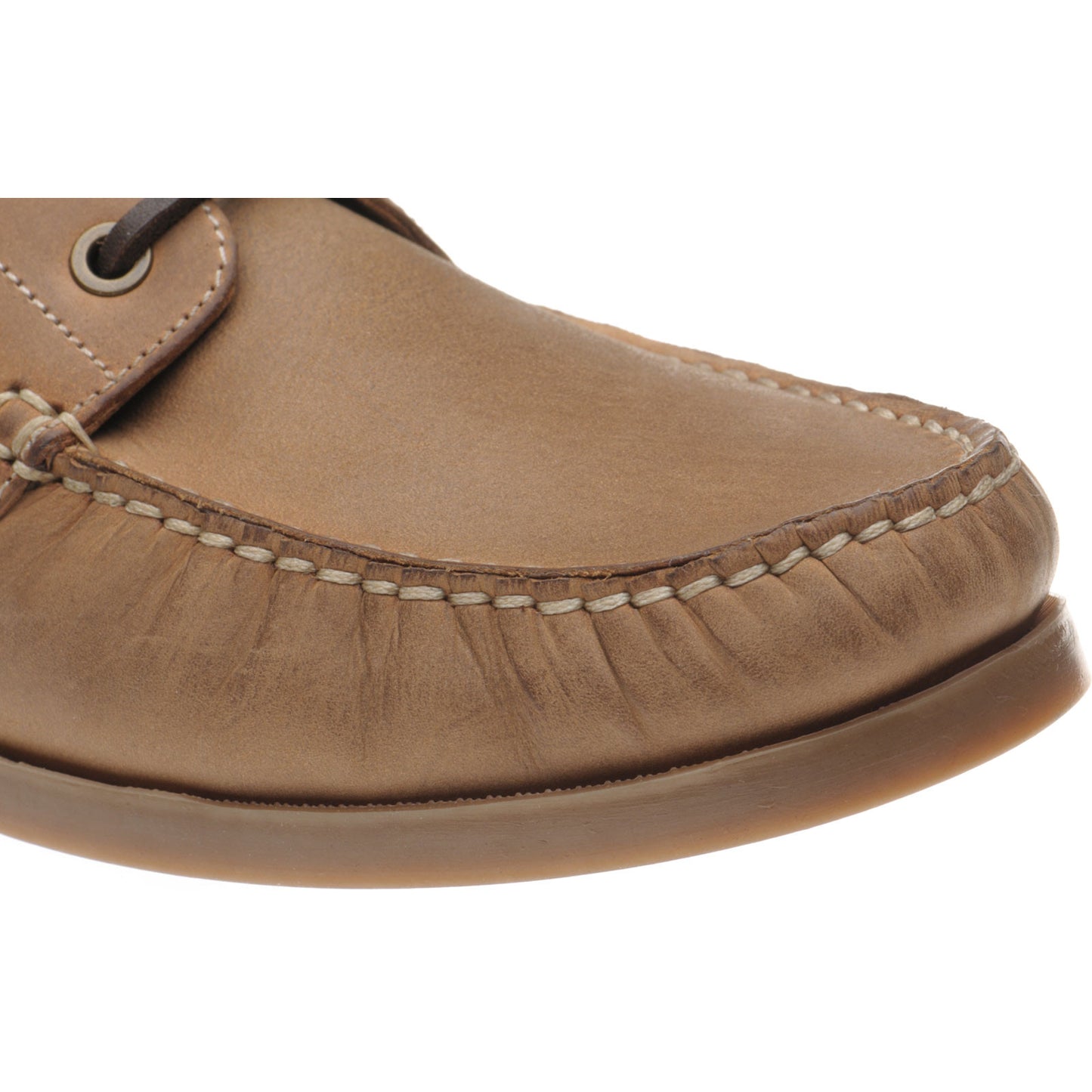Product image for Herring Padstow II mens rubber-soled deck shoes in light brown