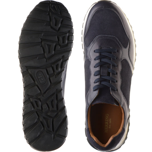 Product image for Herring Paris mens rubber-soled in navy calf and suede