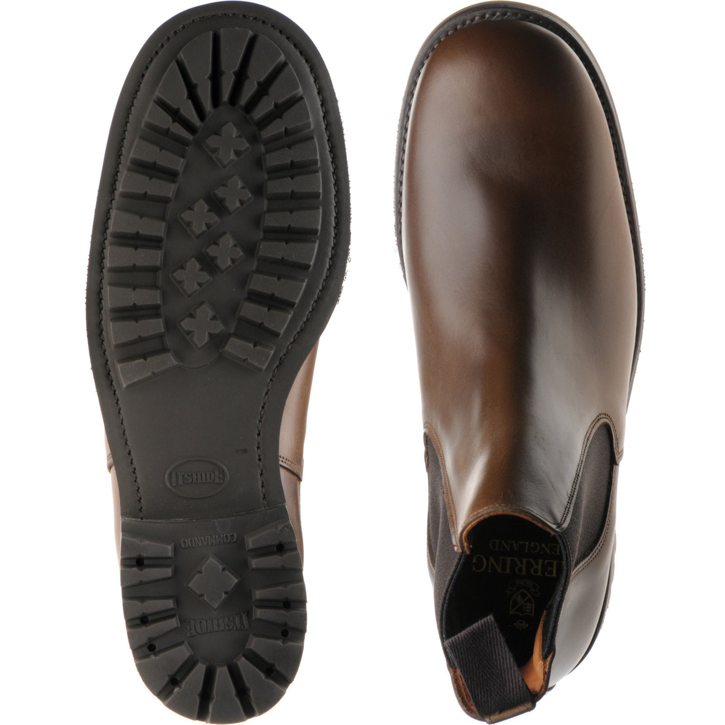 Product image for Herring Parrett mens rubber-soled Chelsea boots in brown calf