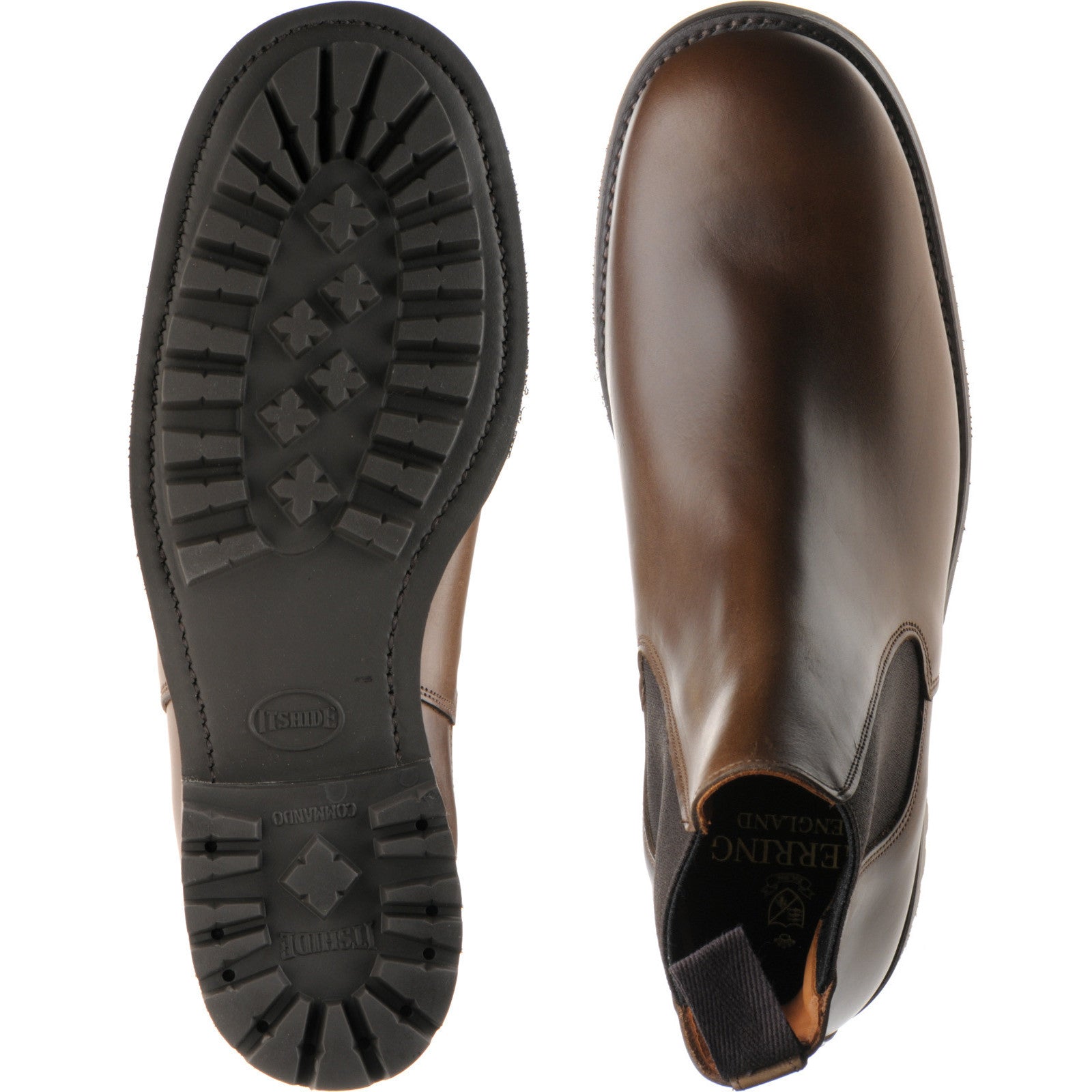 Product image for Herring Parrett mens rubber-soled Chelsea boots in brown calf