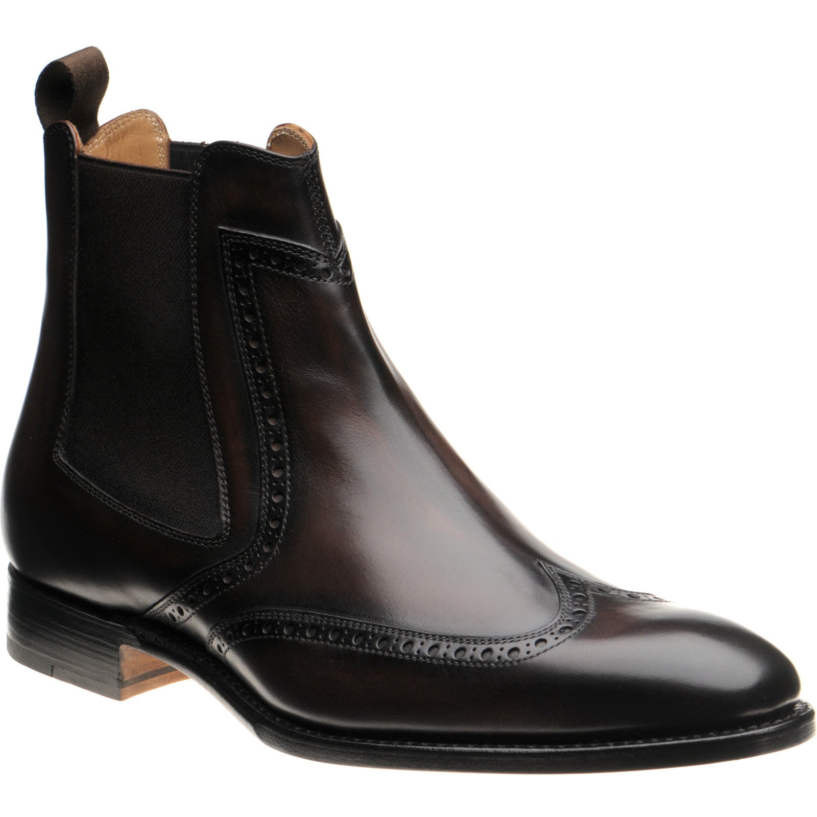 Herring Perry mens brogue Chelsea boots in brown calf – Herring Shoes