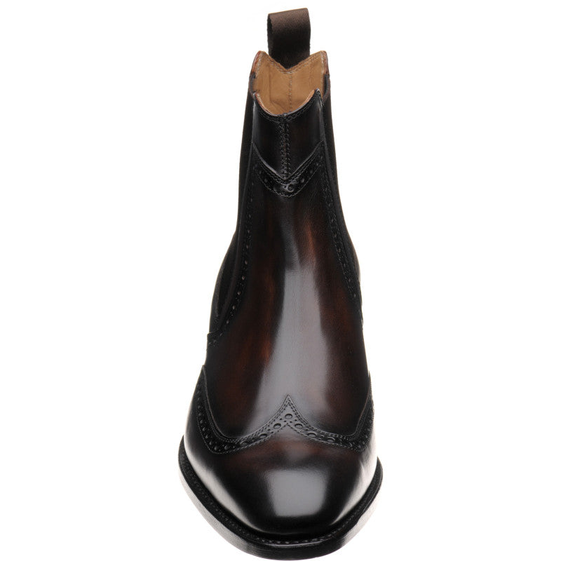 Product image for Herring Perry mens brogue Chelsea boots in brown calf