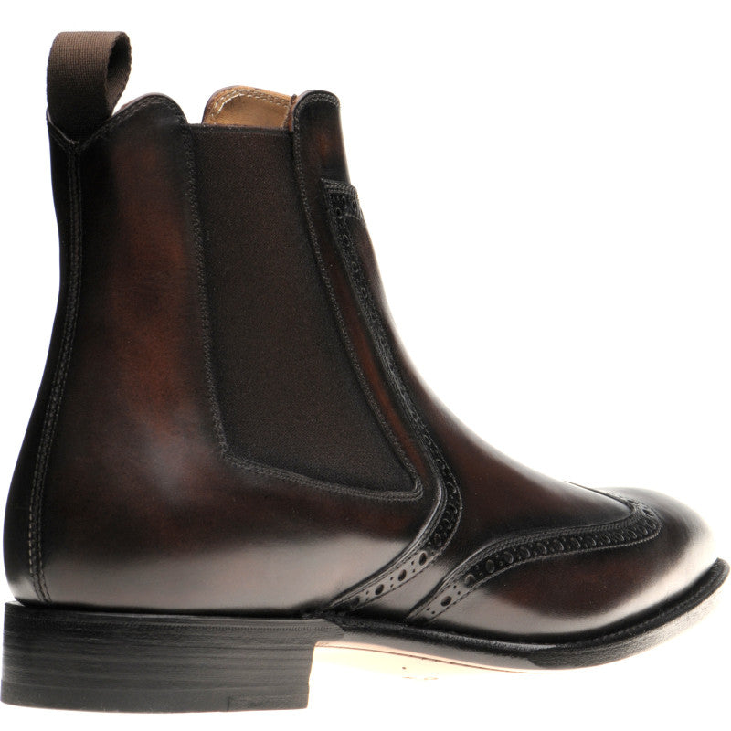Product image for Herring Perry mens brogue Chelsea boots in brown calf