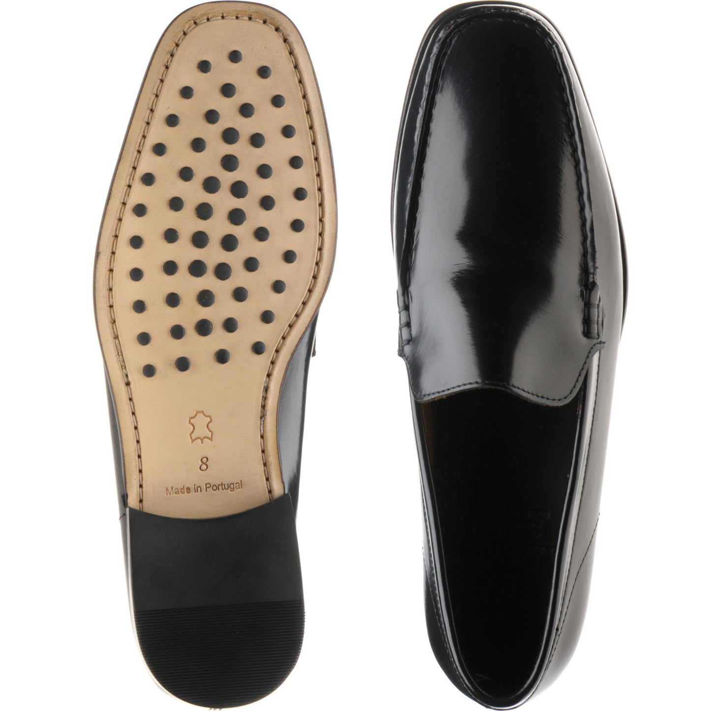 Product image for Herring Pisa II mens hybrid-soled loafers in black polished