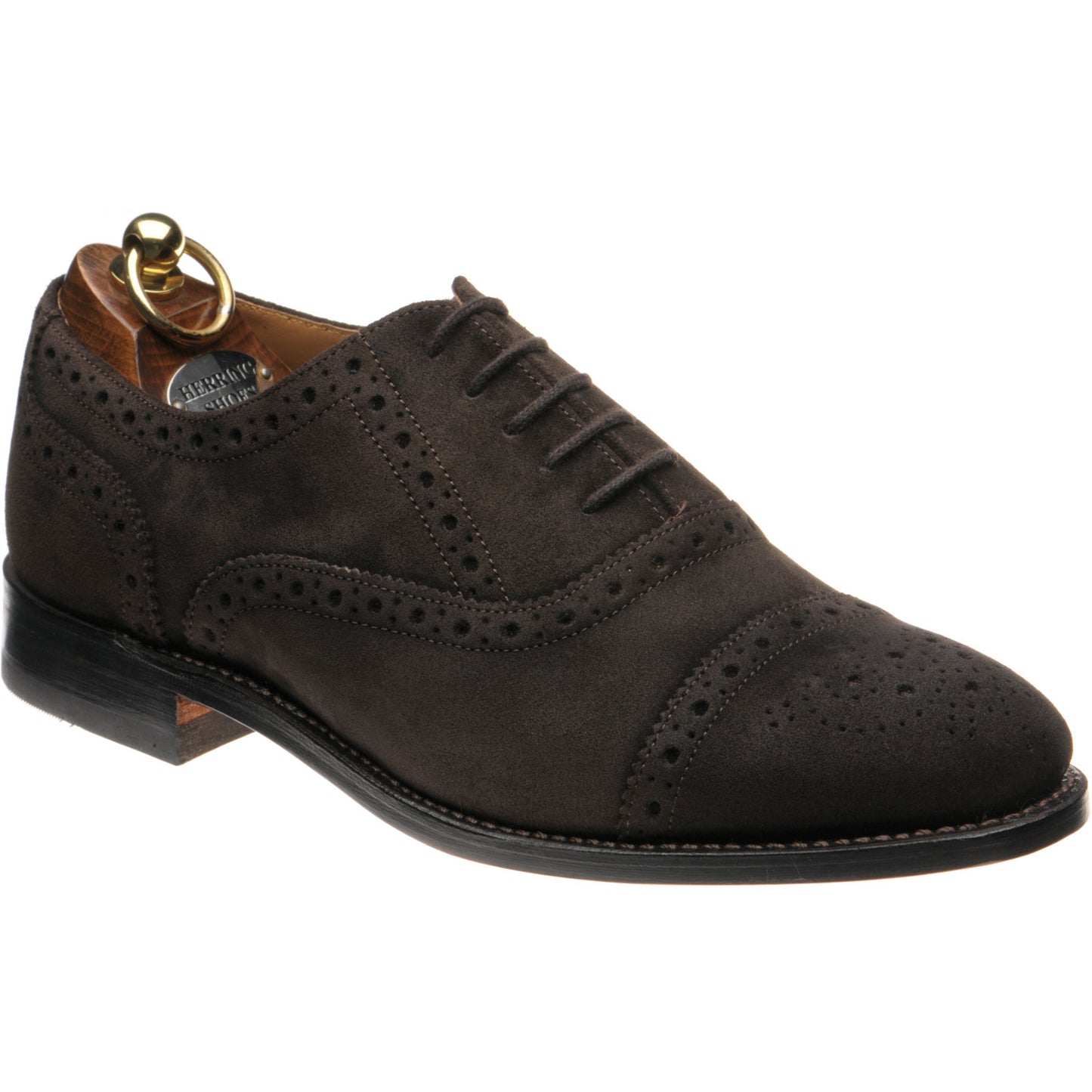 Product image for Herring Reading II mens semi-brogues in brown suede
