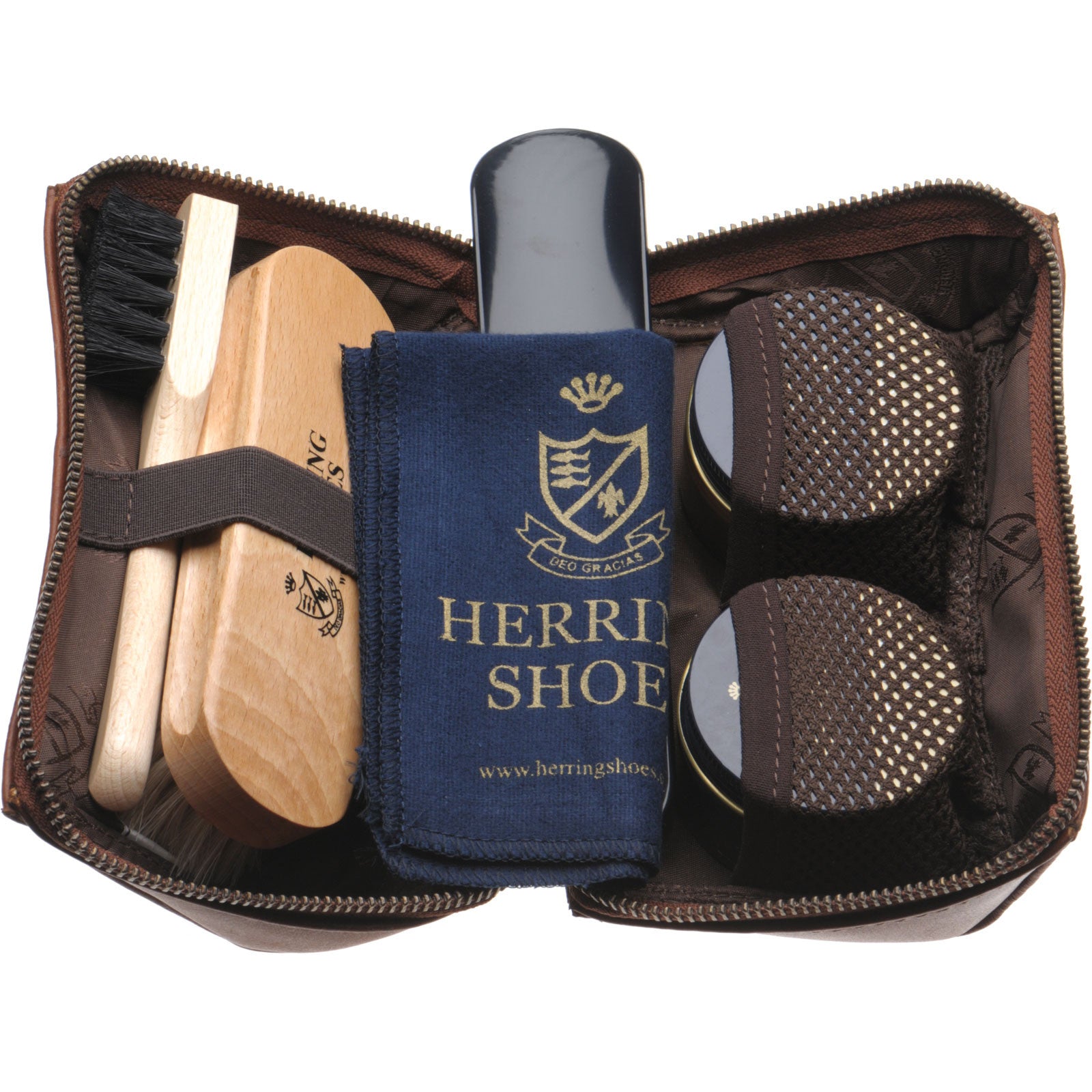 Product image for Herring Rhinefield Shoe Care Kit in chestnut calf