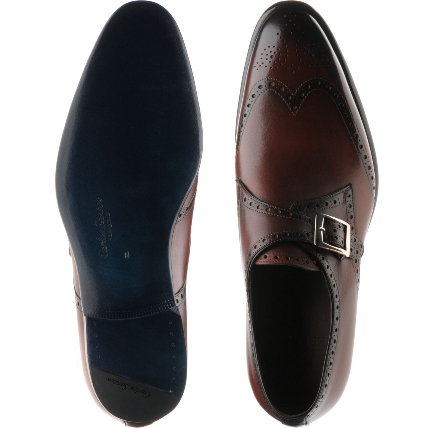 Product image for Herring Roche mens monk shoes in rosewood calf