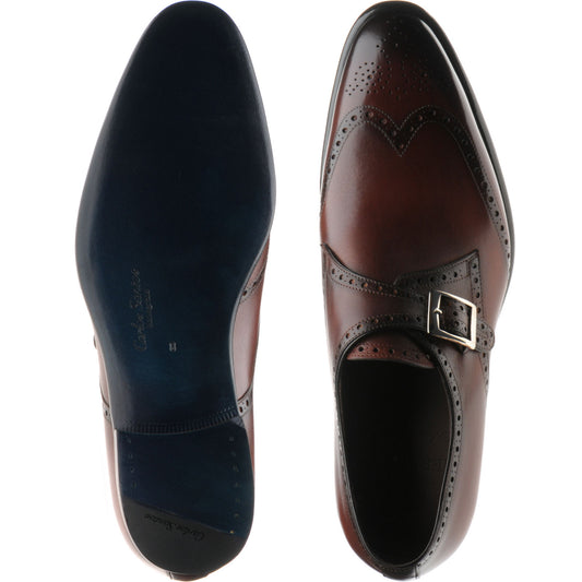 Product image for Herring Roche mens monk shoes in rosewood calf