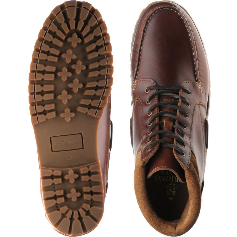 Product image for Herring Rockall mens rubber-soled boots in chestnut