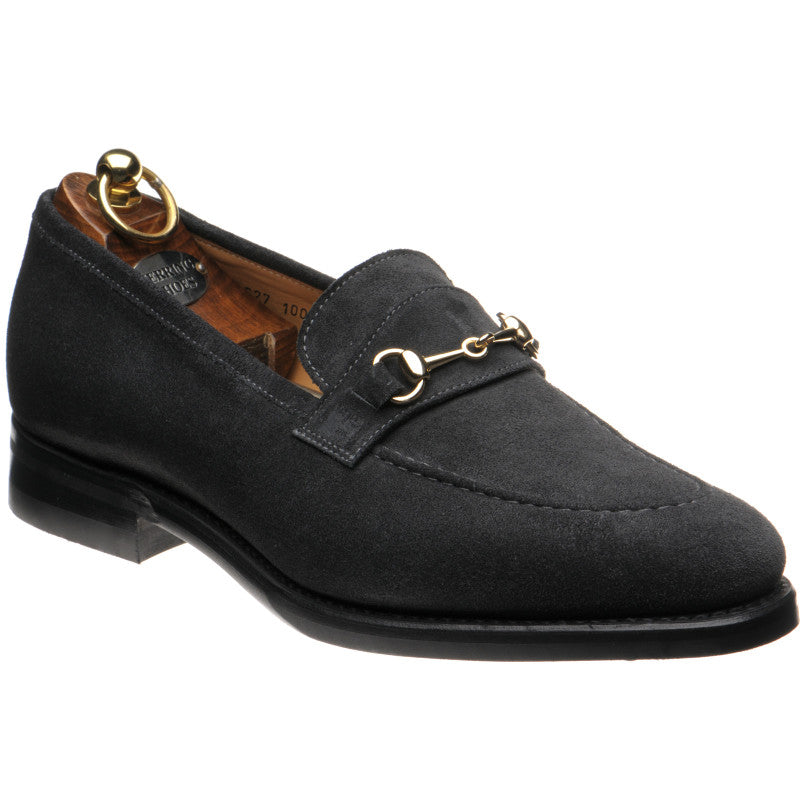 Product image for Herring Saimaa mens rubber-soled loafers in dark grey suede