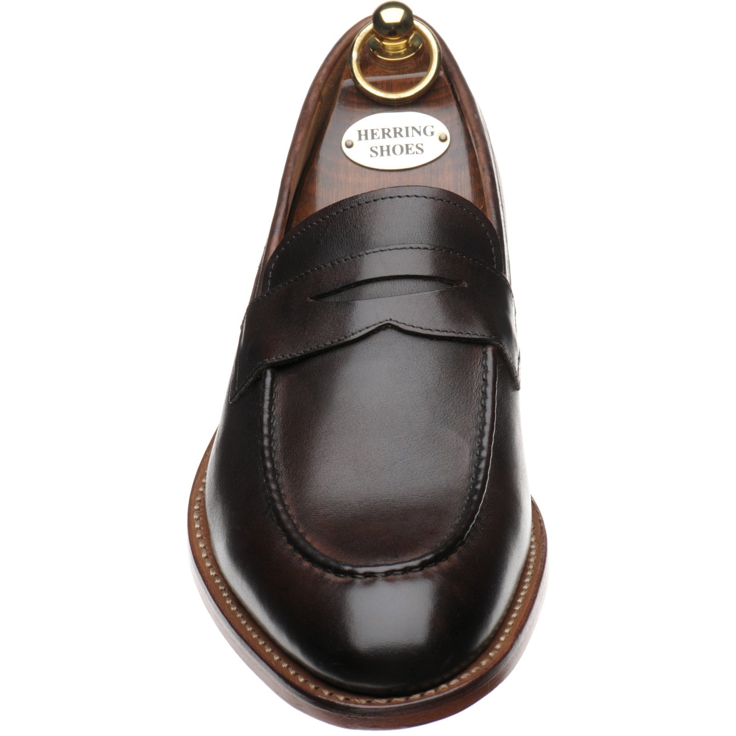Product image for Herring Seaton mens loafers in dark brown calf