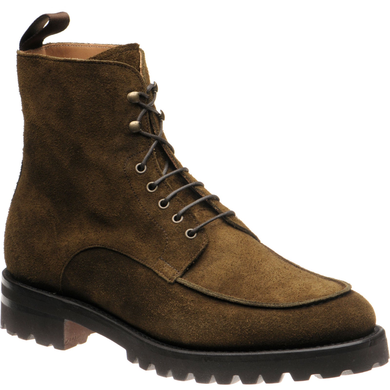 Product image for Herring Sharpham mens rubber-soled boots in dark green suede