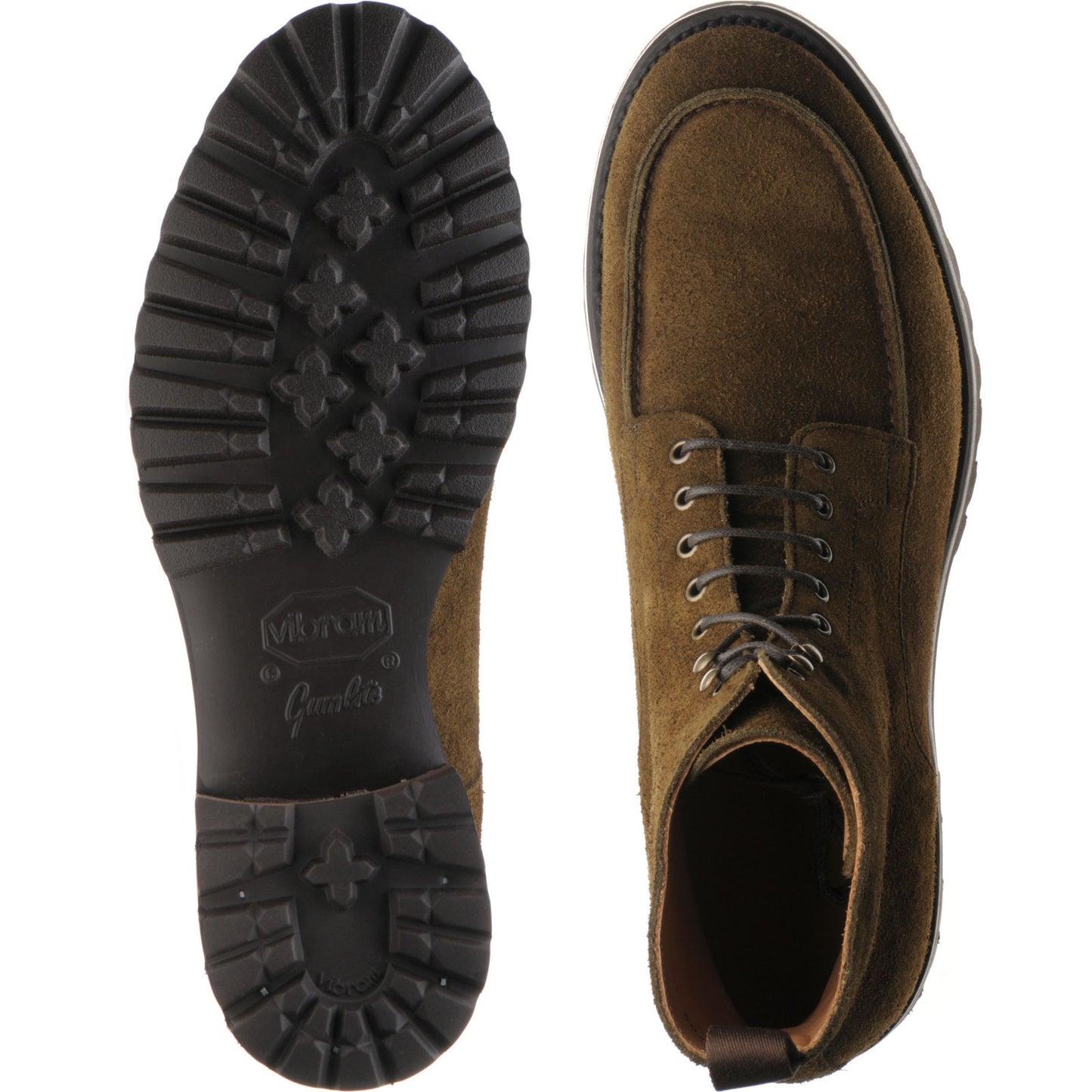 Product image for Herring Sharpham mens rubber-soled boots in dark green suede