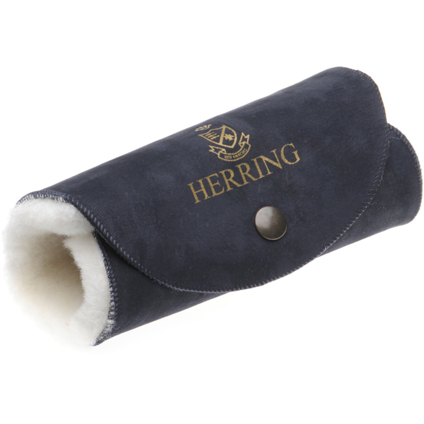 Product image for Herring Shearling Polishing Mitt in navy nubuck
