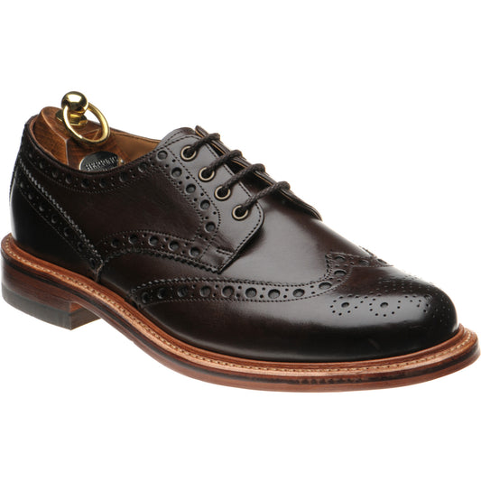 Product image for Herring Sheffield mens brogues in dark brown calf