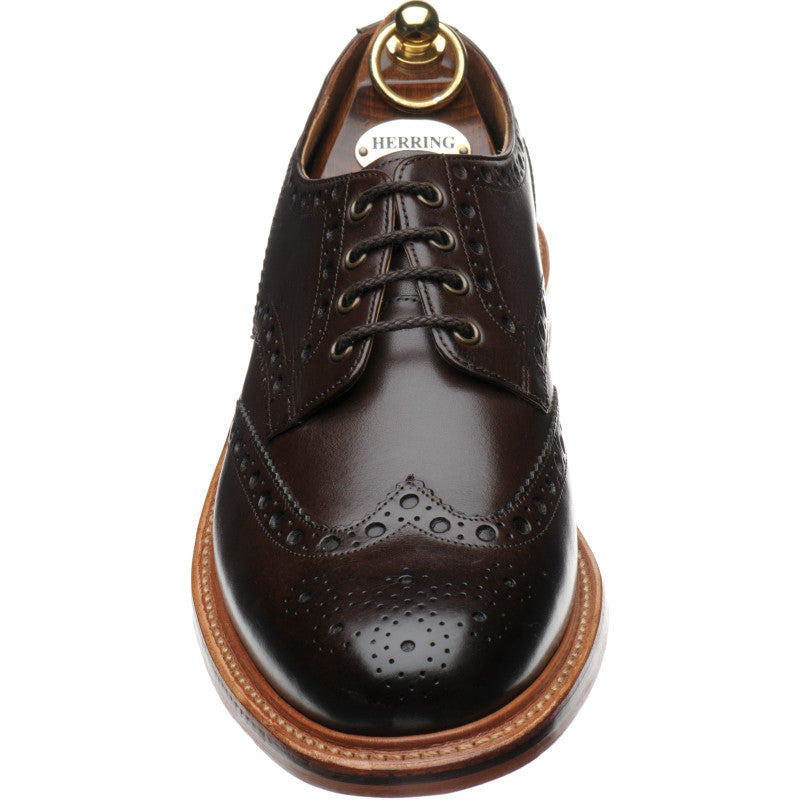 Product image for Herring Sheffield mens brogues in dark brown calf