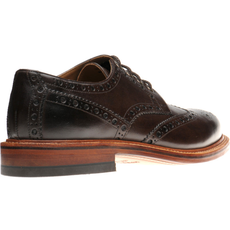 Product image for Herring Sheffield mens brogues in dark brown calf
