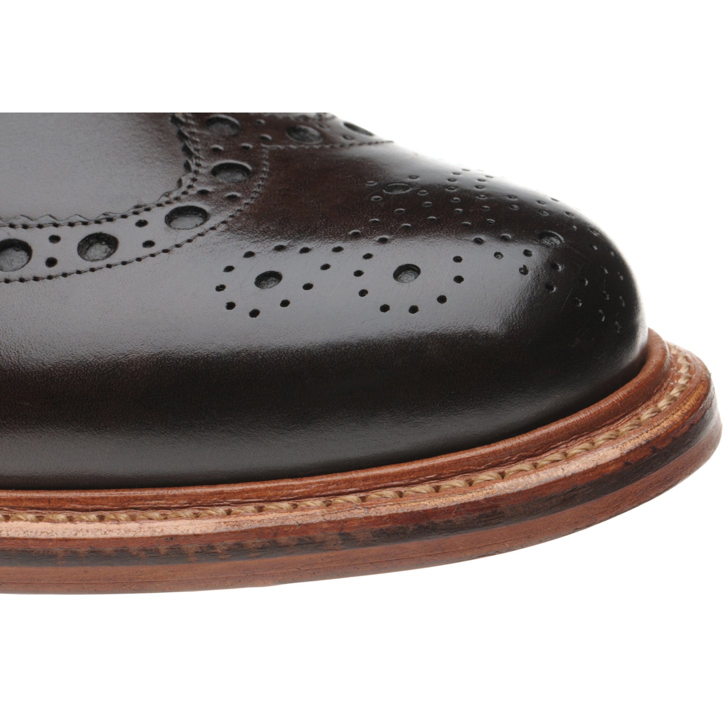 Product image for Herring Sheffield mens brogues in dark brown calf