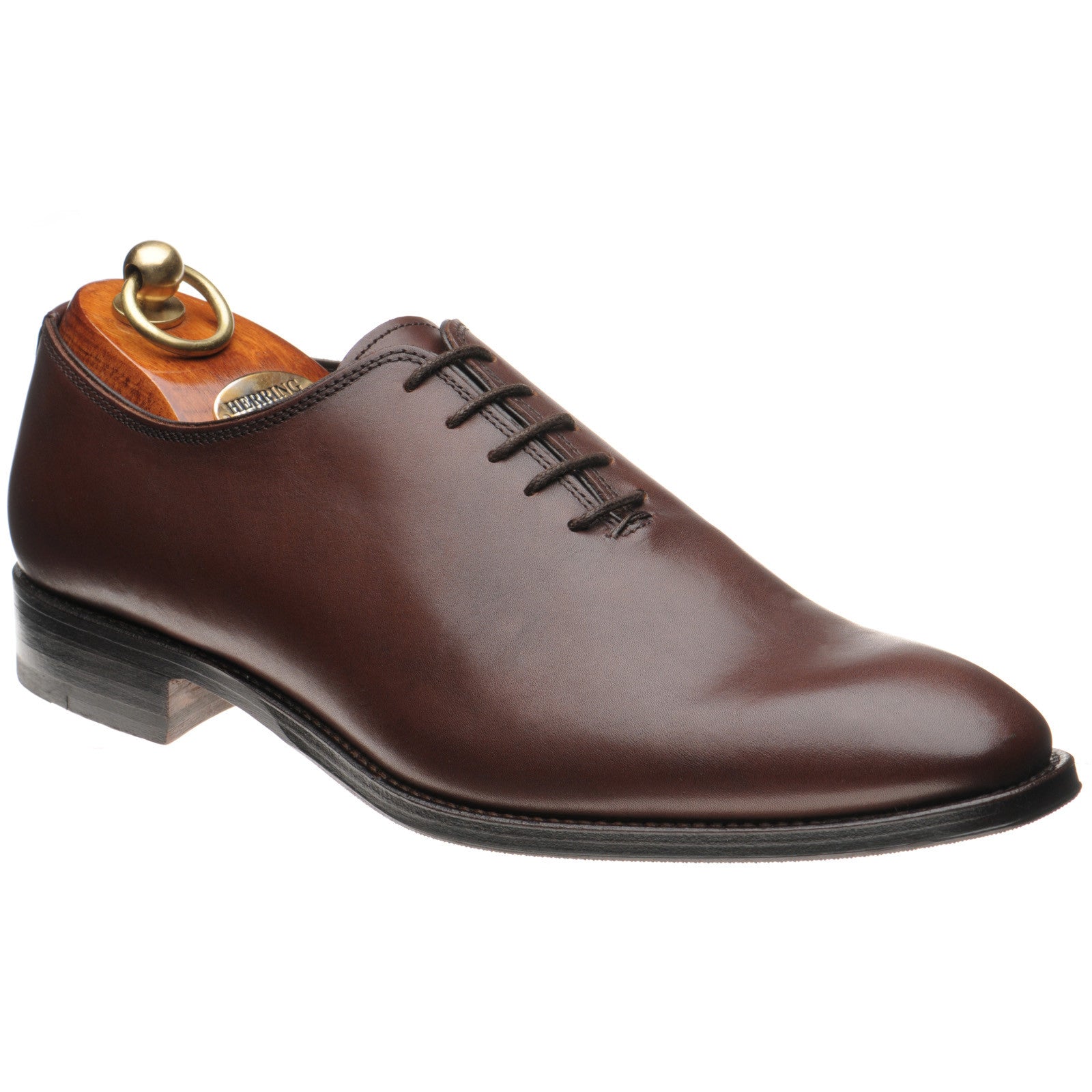 Herring Shrewsbury mens hybrid-soled Oxfords in dark brown calf