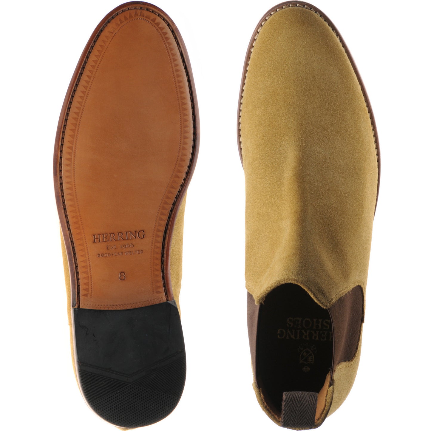 Product image for Herring Sittaford mens Chelsea boots in honey suede