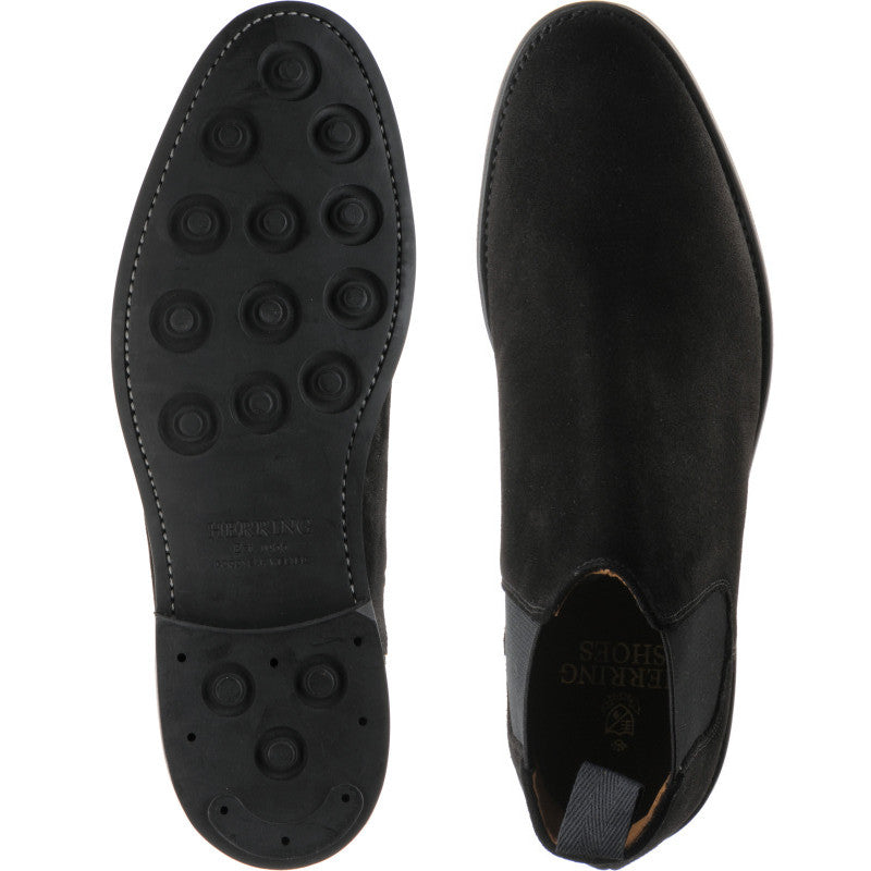 Product image for Herring Sittaford Rubber mens rubber-soled Chelsea boots in black suede