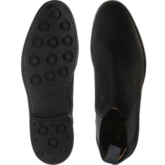 Product image for Herring Sittaford Rubber mens rubber-soled Chelsea boots in black suede