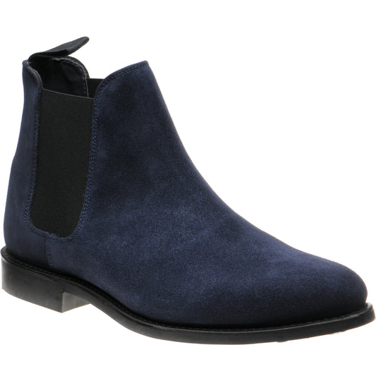 Product image for Herring Sittaford Rubber mens rubber-soled Chelsea boots in blue suede
