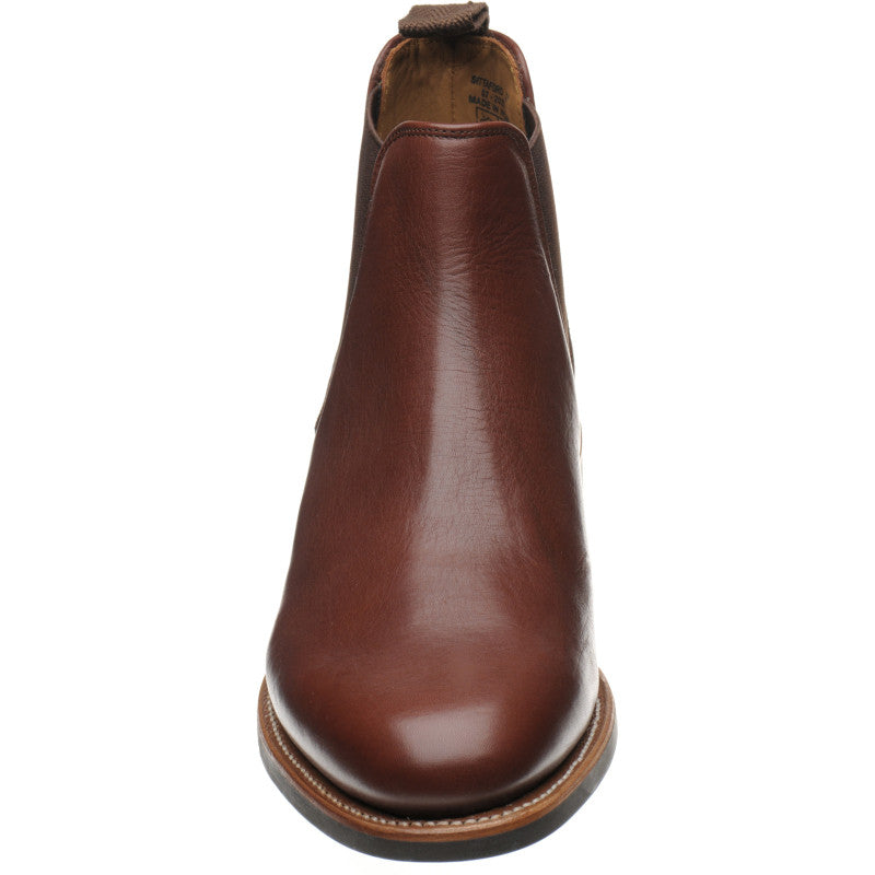 Product image for Herring Sittaford Rubber mens rubber-soled Chelsea boots in brown waxy calf