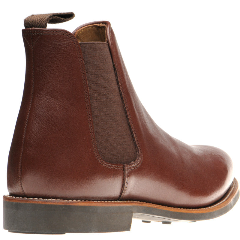 Product image for Herring Sittaford Rubber mens rubber-soled Chelsea boots in brown waxy calf