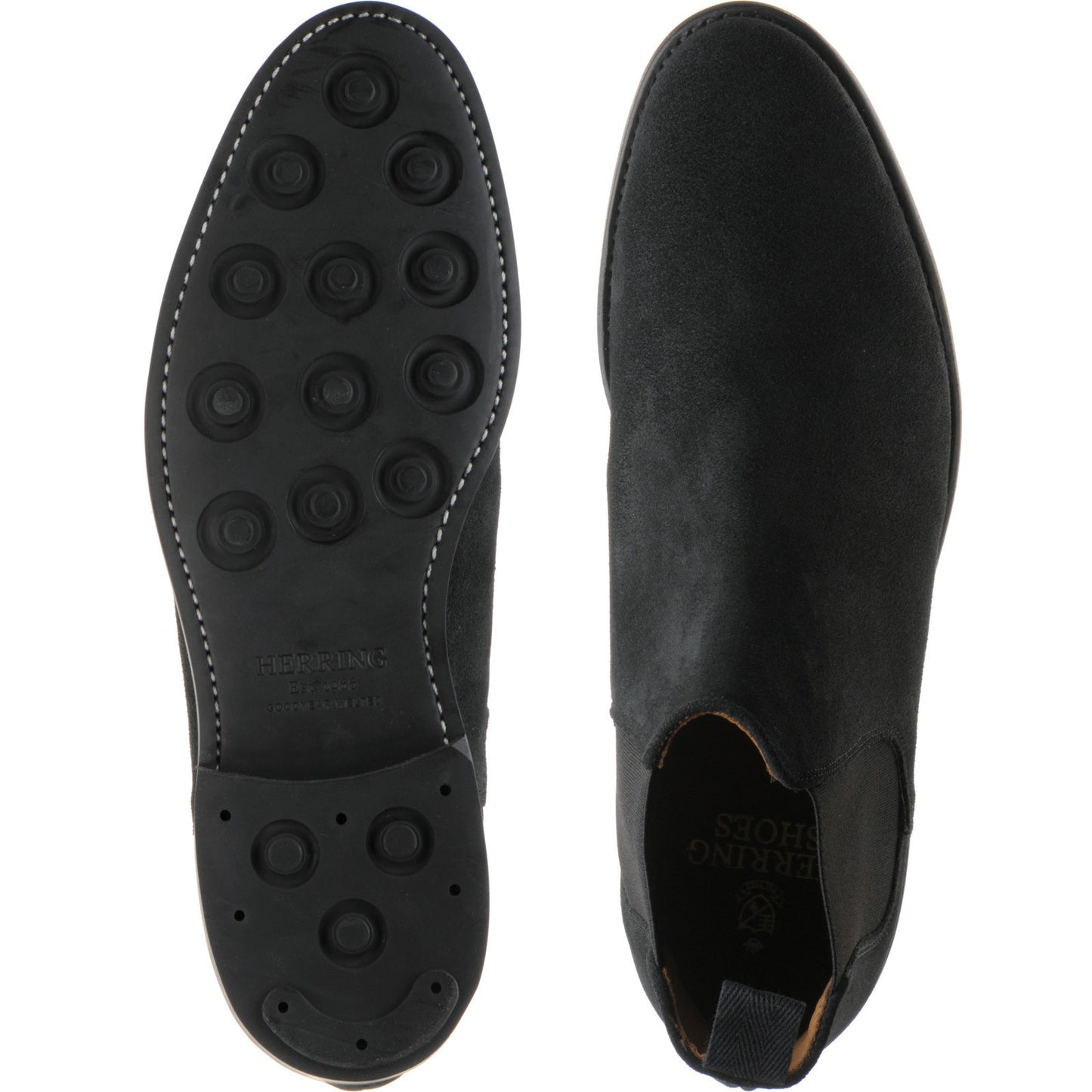 Product image for Herring Sittaford Rubber mens rubber-soled Chelsea boots in charcoal suede