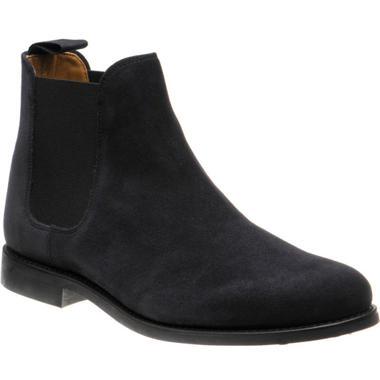 Product image for Herring Sittaford Rubber mens rubber-soled Chelsea boots in dark navy suede black welt
