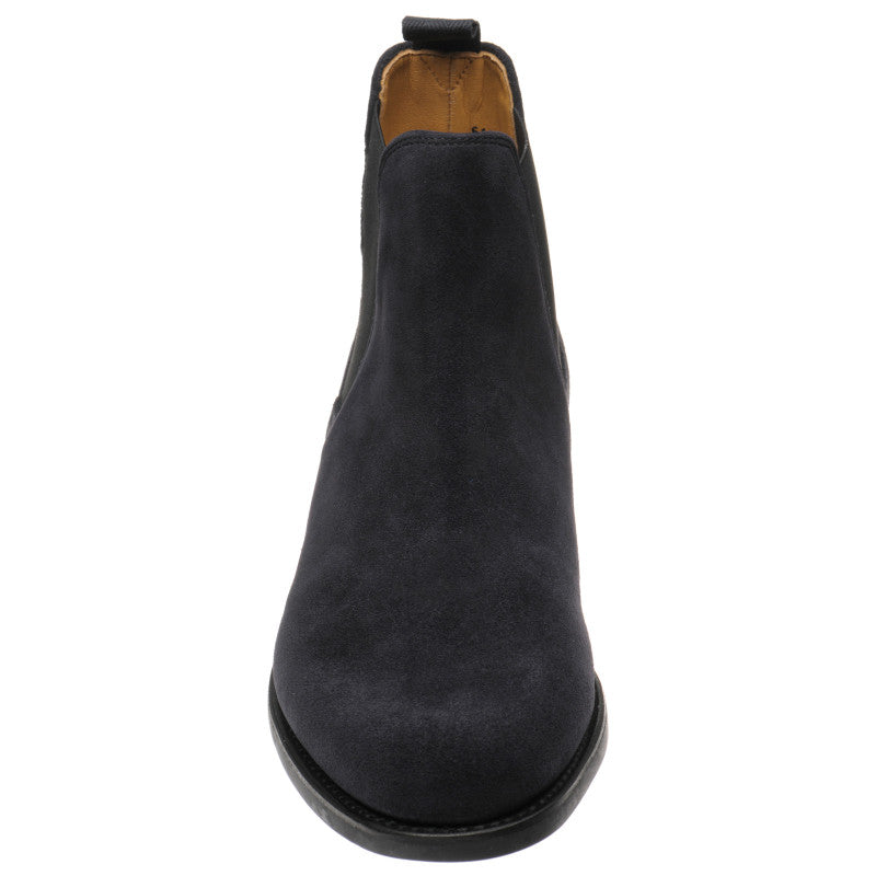 Product image for Herring Sittaford Rubber mens rubber-soled Chelsea boots in dark navy suede black welt