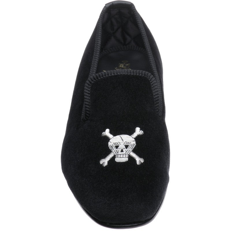 Product image for Herring Skull Slipper mens house shoes in black velvet