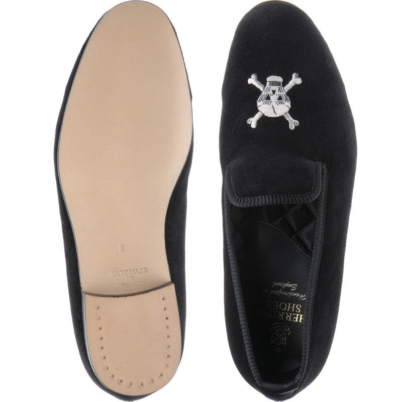 Product image for Herring Skull Slipper mens house shoes in black velvet