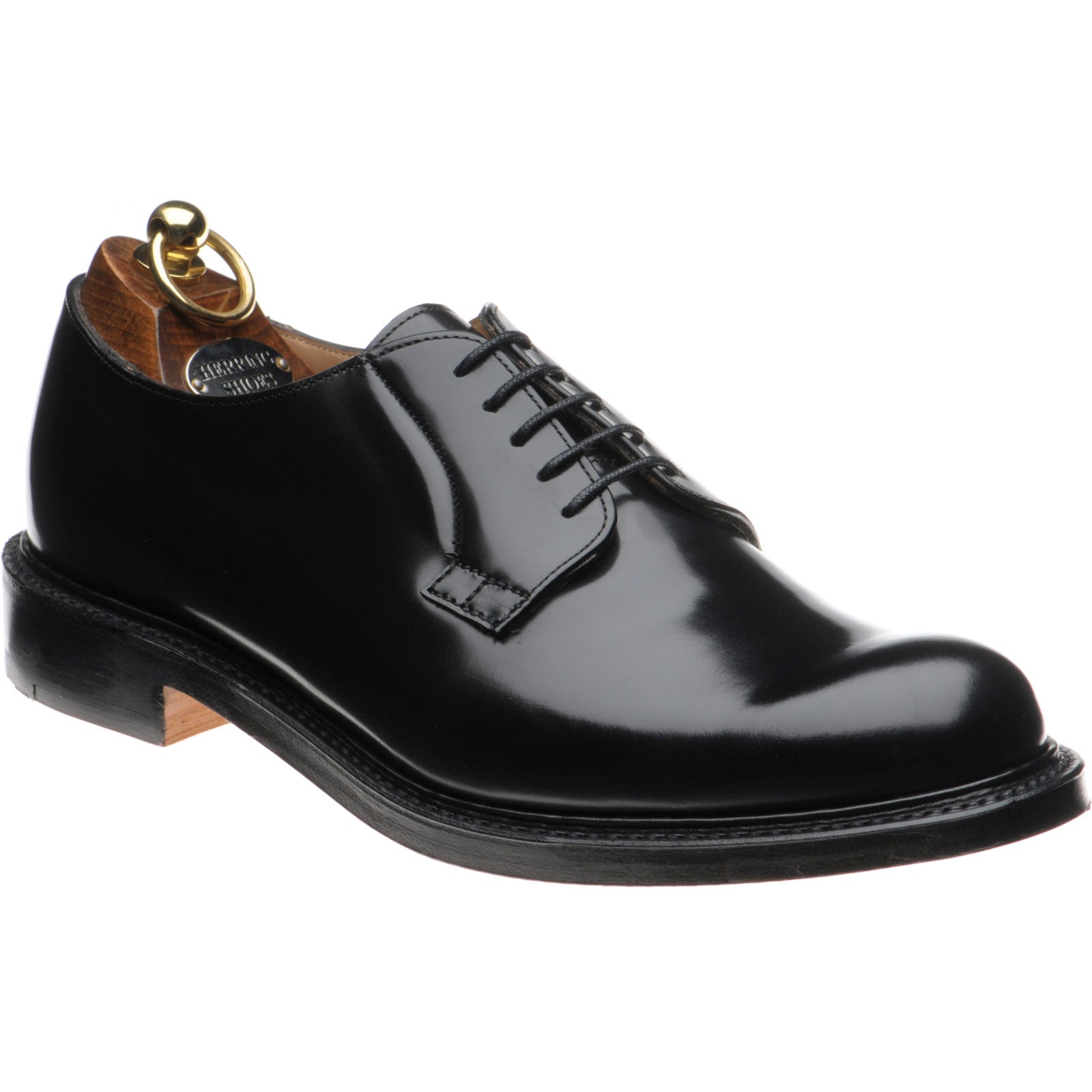 Product image for Herring Slaney mens Derby shoes in black polished